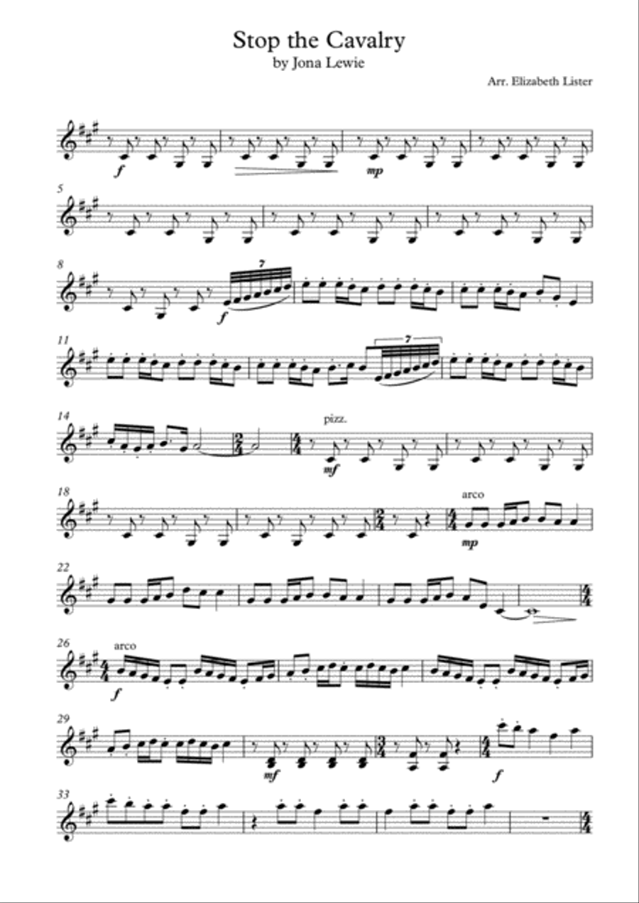 Stop The Cavalry String Quartet scores gallery preview page 1