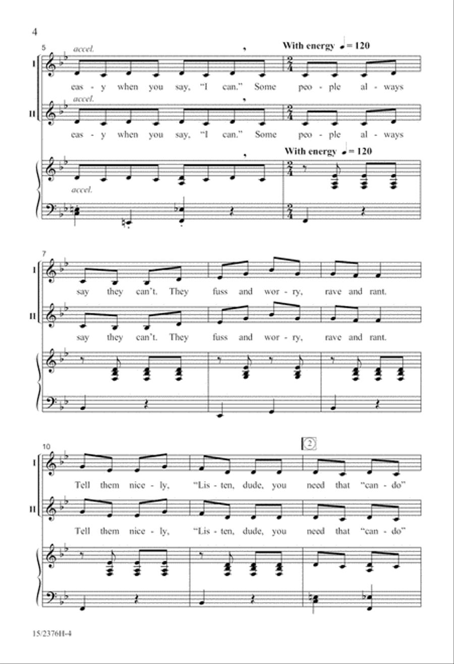 I Can, Can! 2-Part scores gallery preview page 4