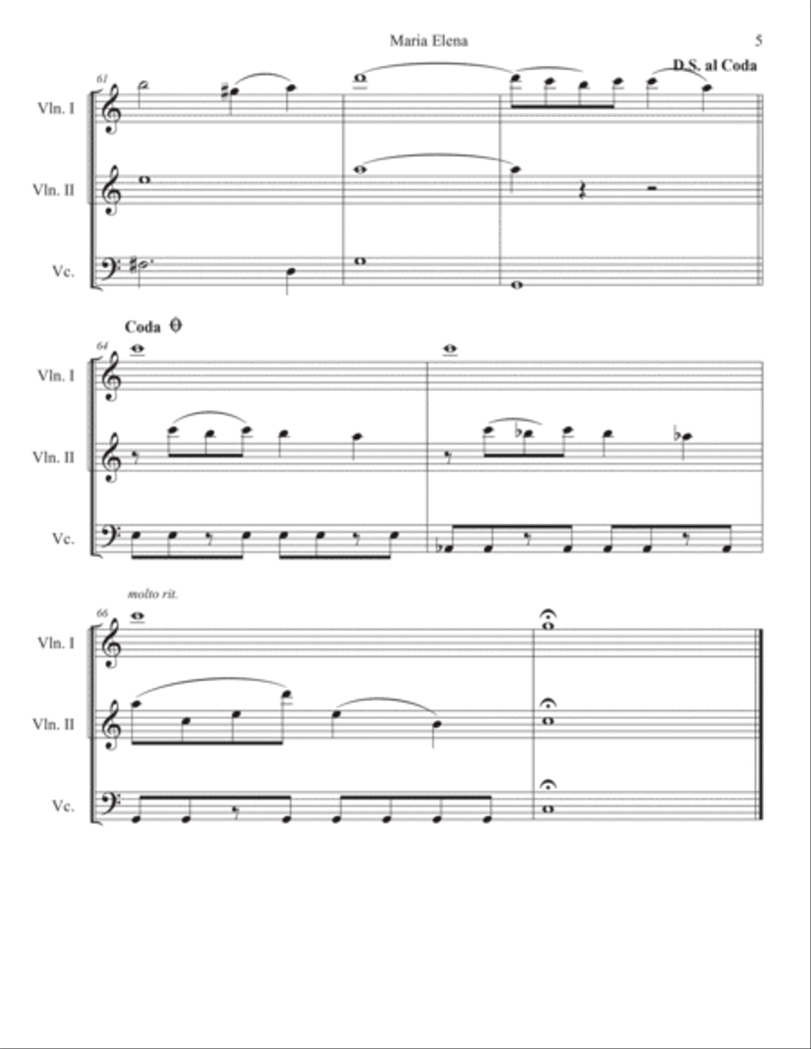 Maria Elena String Trio scores gallery preview page 5