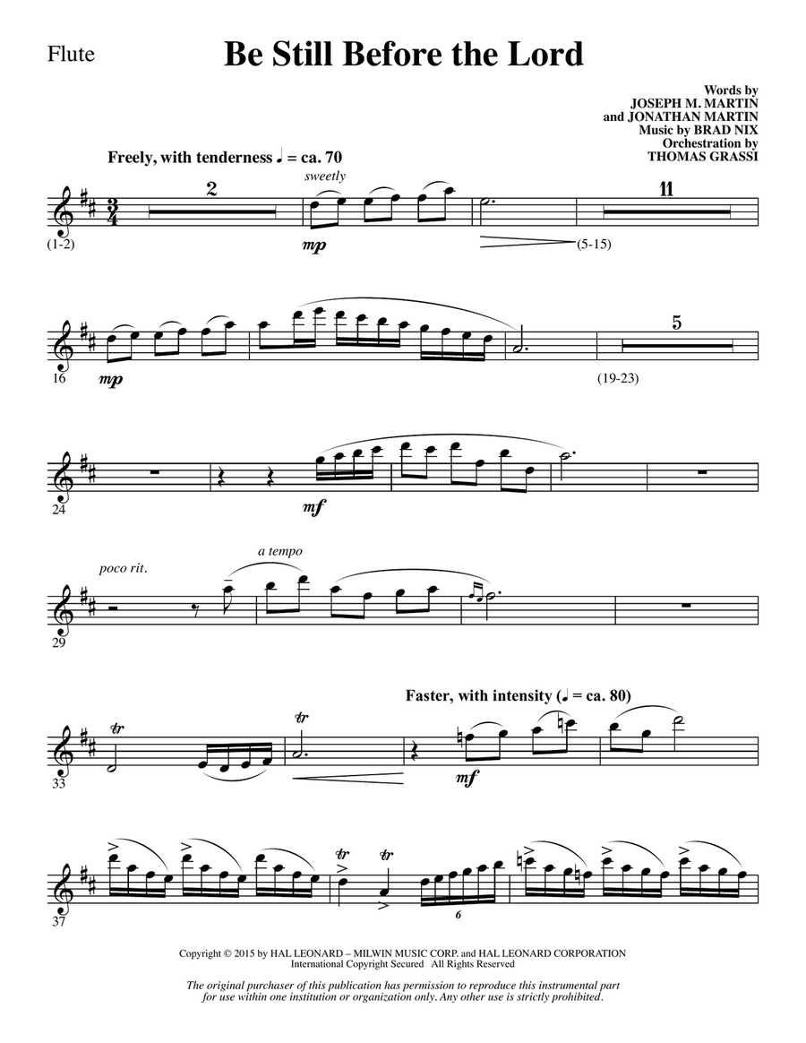 Be Still Before the Lord - Flute