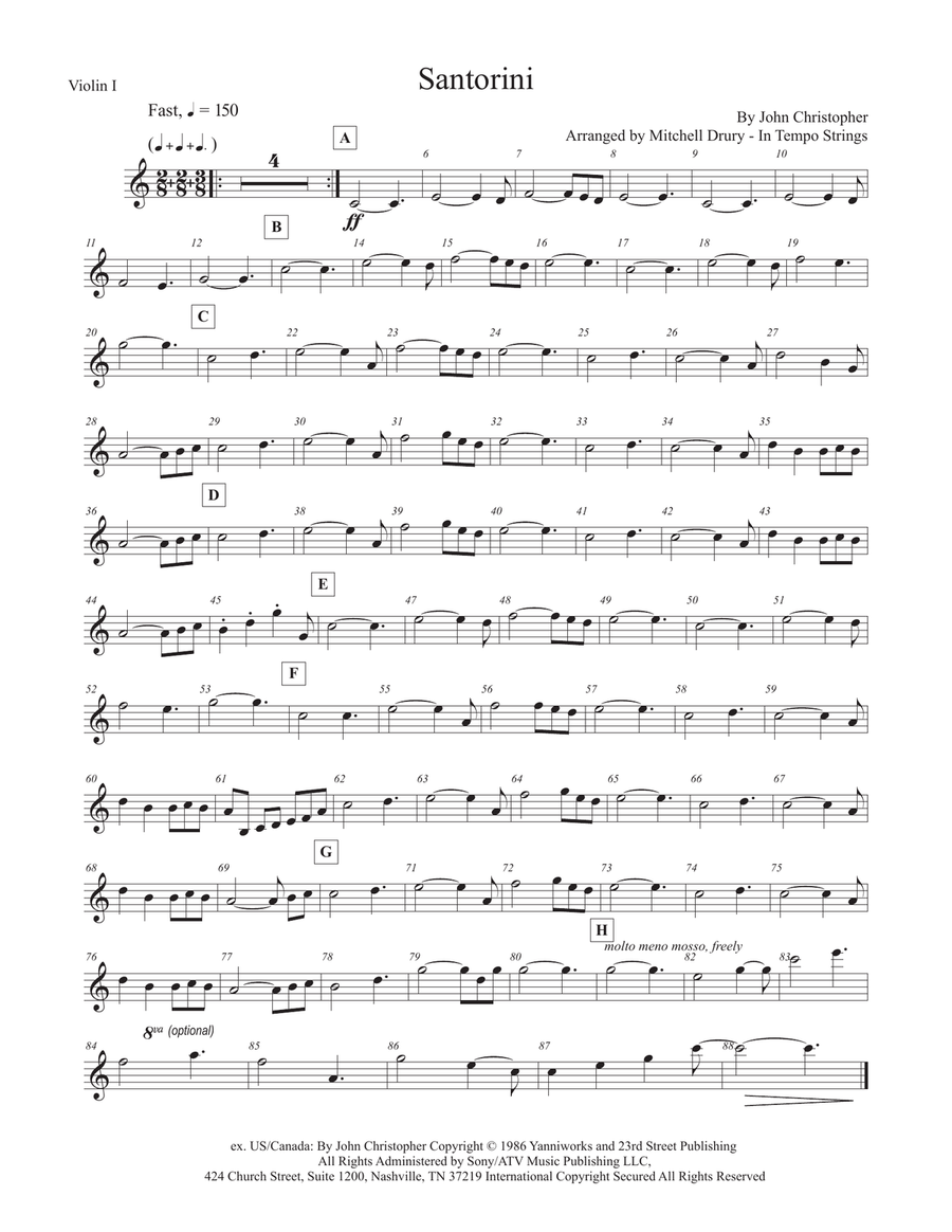 Santorini Santorini String Quartet scores gallery preview page 1