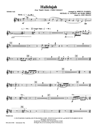 Hallelujah from Handel's Messiah: A Soulful Celebration: B-flat Tenor Saxophone