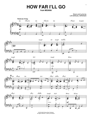 How Far I'll Go [Jazz version] (from Moana) (arr. Brent Edstrom)