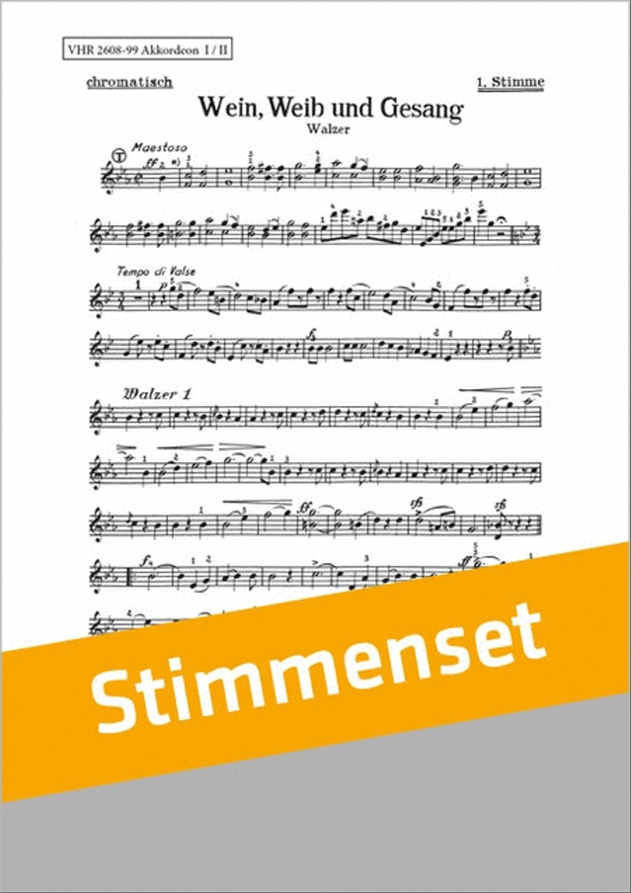 Wein, Weib und Gesang Accordion Orchestra scores gallery preview page 1
