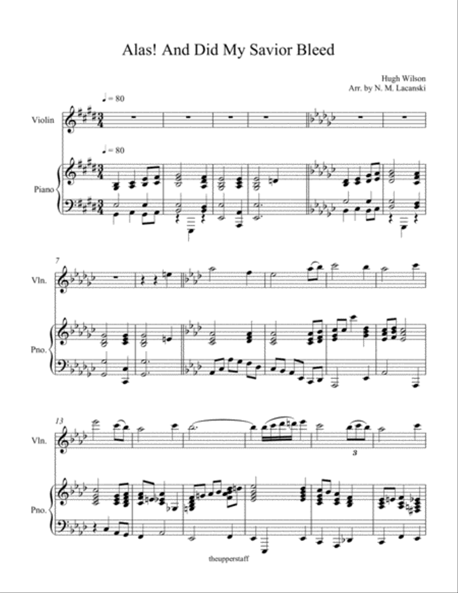 Alas! And Did My Savior Bleed Violin Solo scores gallery preview page 2