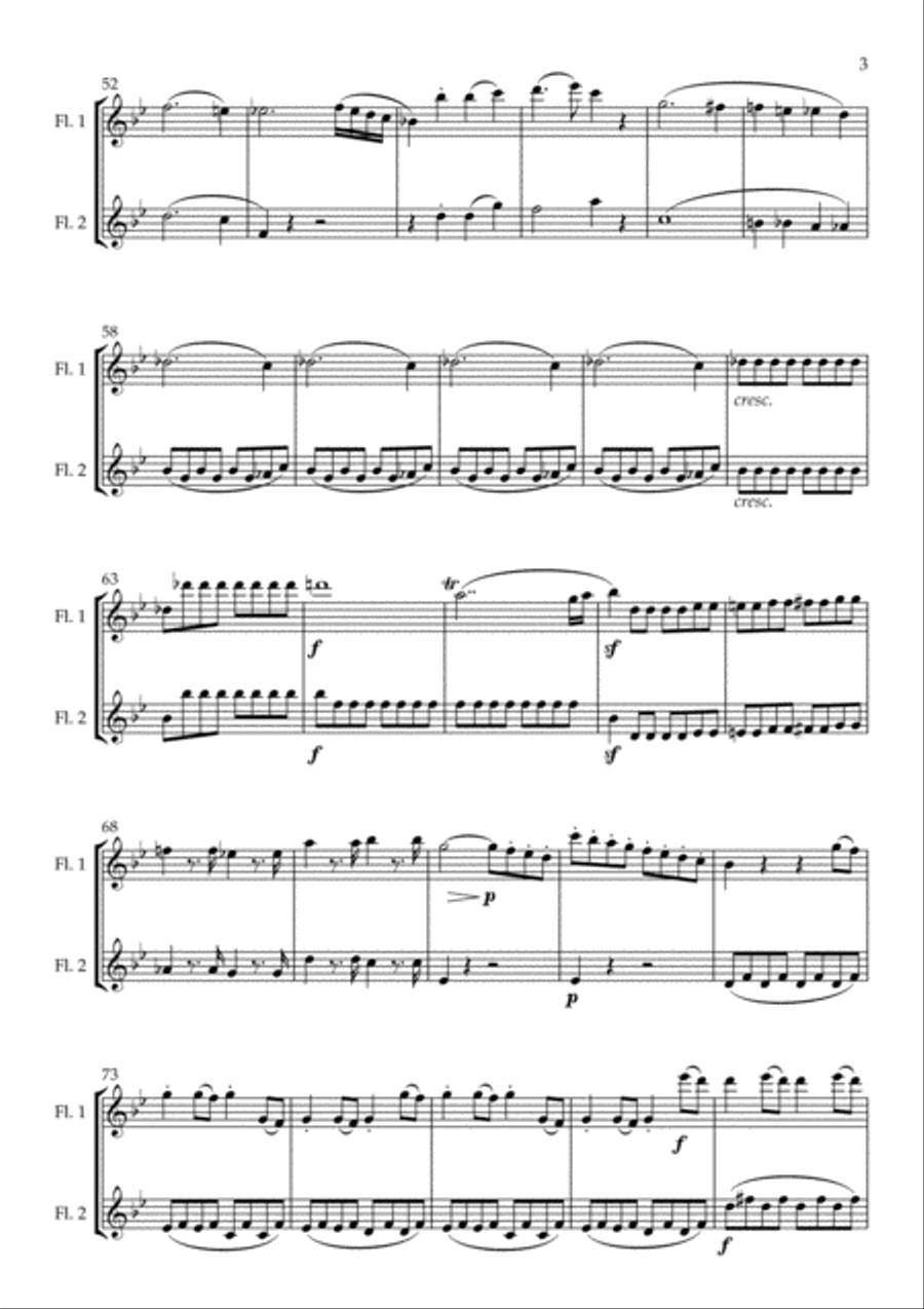 Symphony No. 40 arranged for Flute Duet Flute Duet scores gallery preview page 5