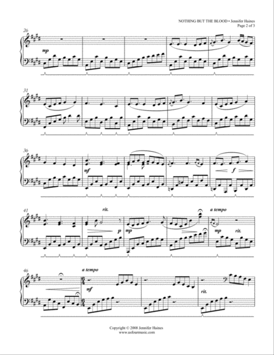 Nothing But The Blood Nothing But The Blood Piano Solo scores gallery preview page 2