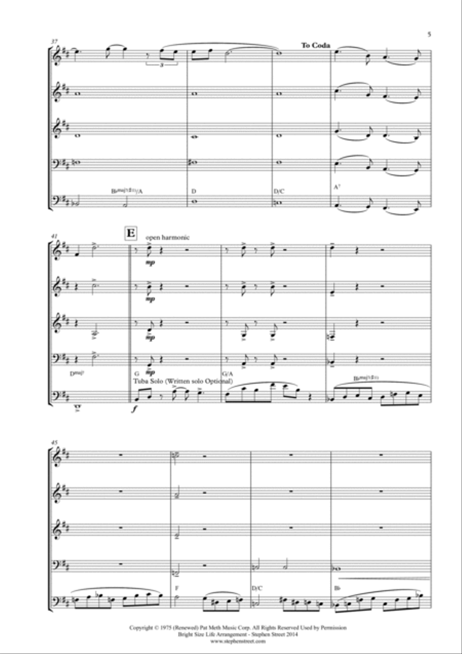 Bright Size Life Bright Size Life Brass Band scores gallery preview page 5