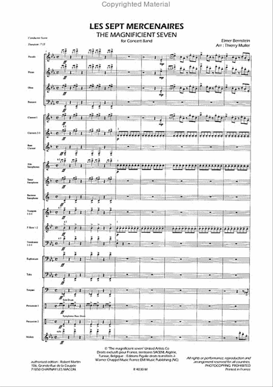 Les Sept Mercenaires Concert Band scores gallery preview page 2
