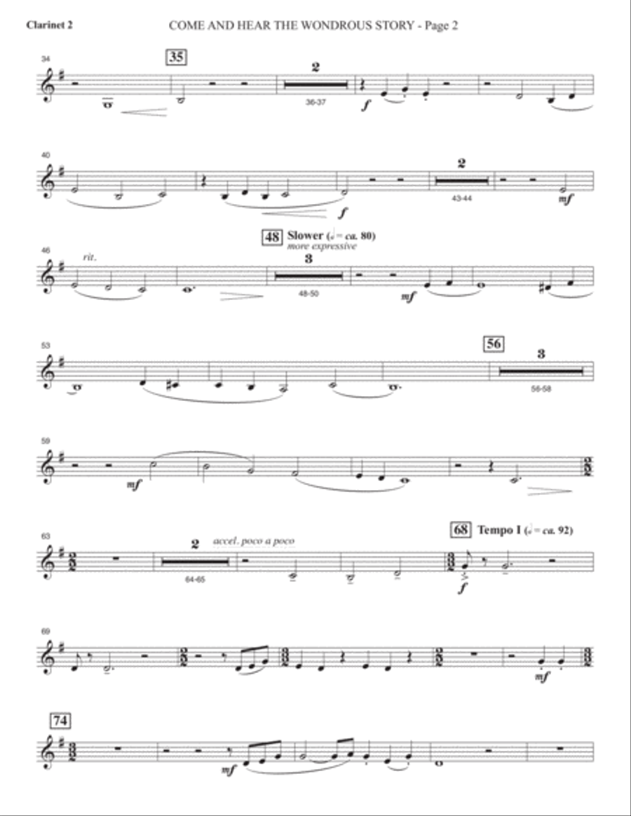 Sacred Places - Bb Clarinet 2 Choir scores gallery preview page 5
