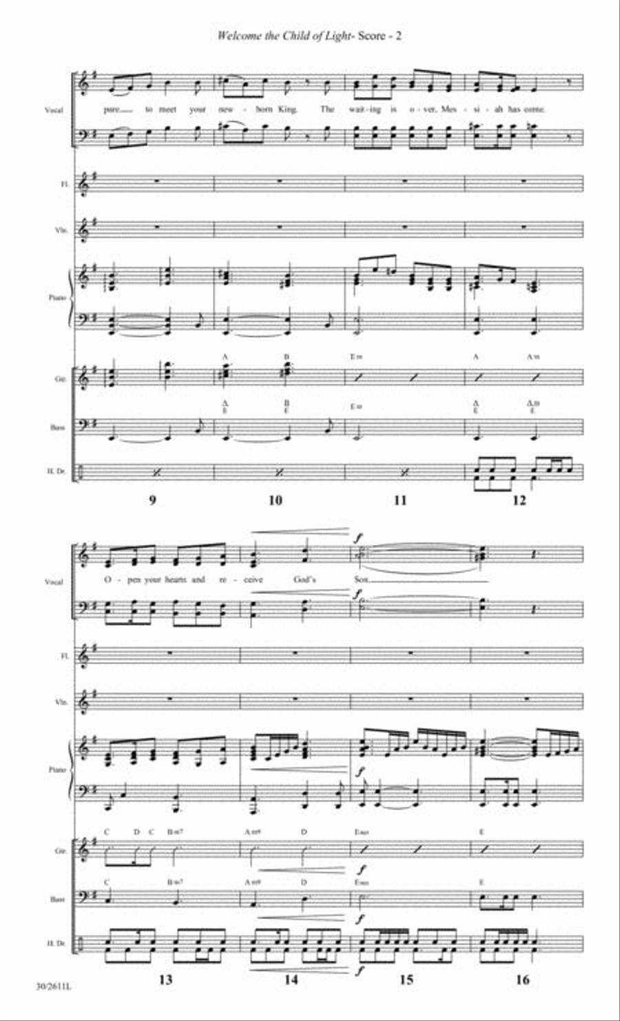Welcome the Child of Light - Instrumental Ensemble Score and Parts Choir scores gallery preview page 3