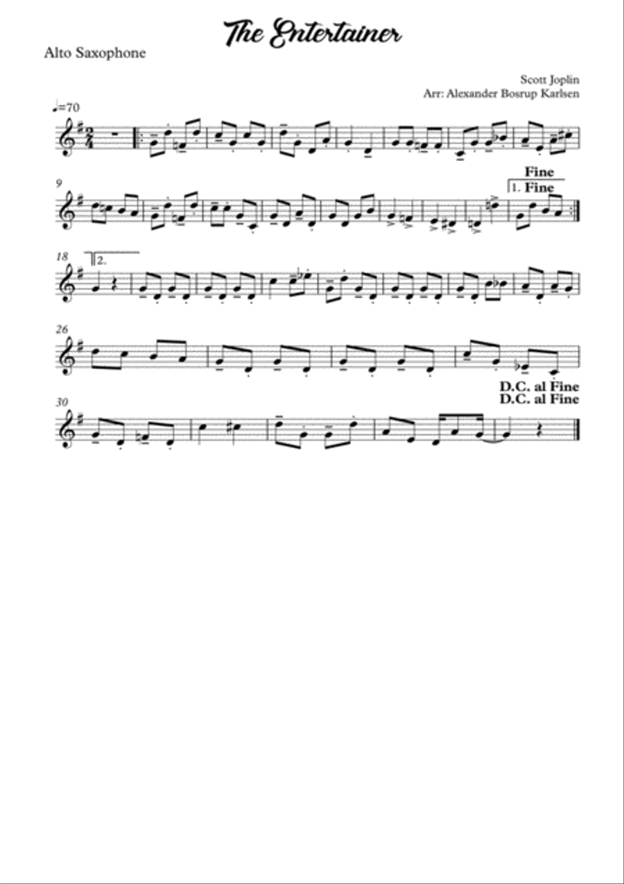 The Entertainer - saxophone duet Woodwind Duet scores gallery preview page 2