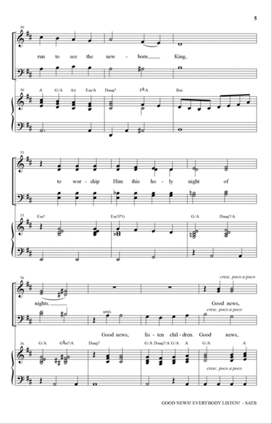 Good News! Everybody Listen! 4-Part scores gallery preview page 4