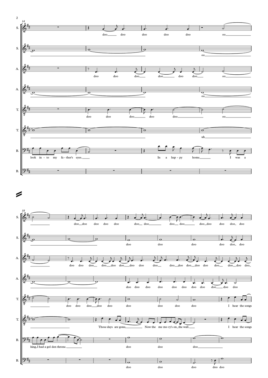 Don't You Worry Child A Cappella scores gallery preview page 2