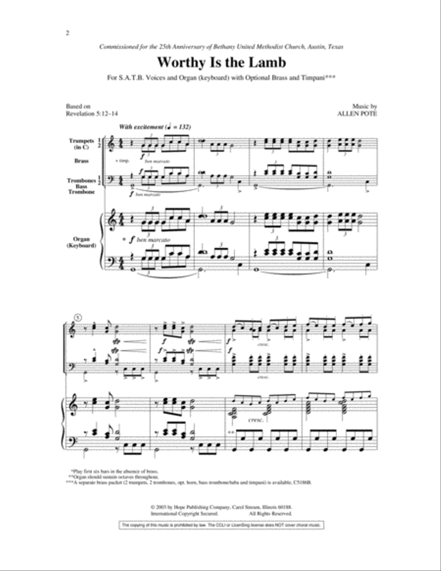 Worthy Is the Lamb Worthy Is the Lamb 4-Part scores gallery preview page 13