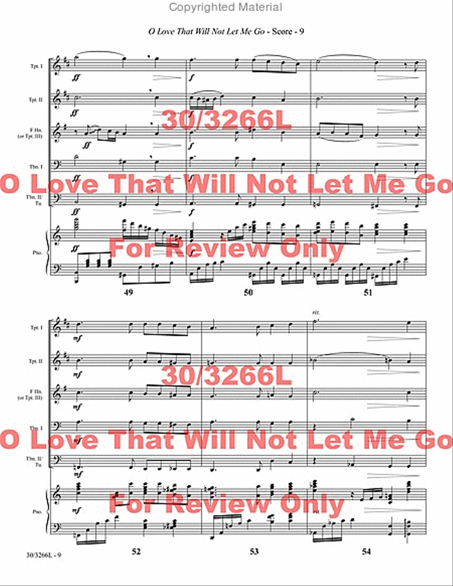O Love That Will Not Let Me Go Brass Ensemble scores gallery preview page 10