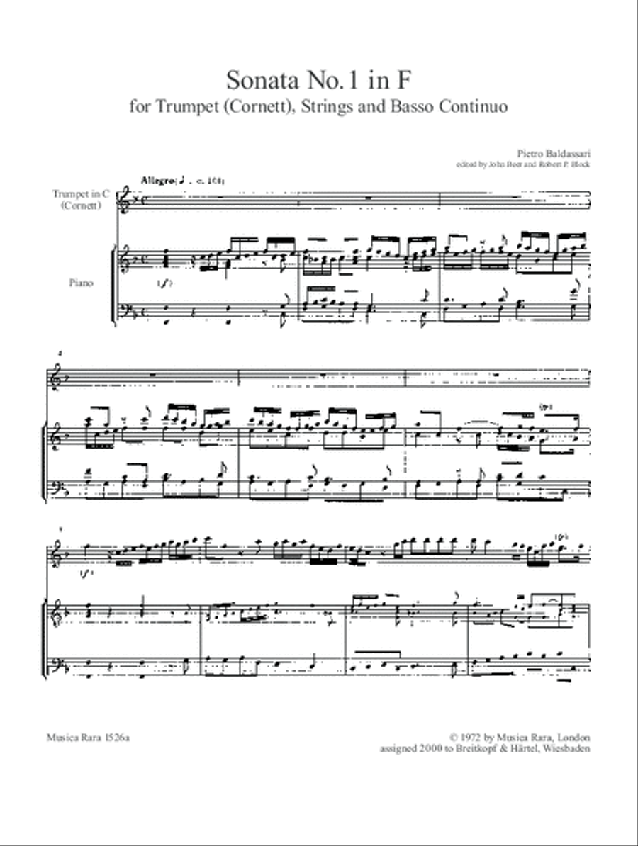 Sonata No. 1 in F Trumpet Solo scores gallery preview page 2