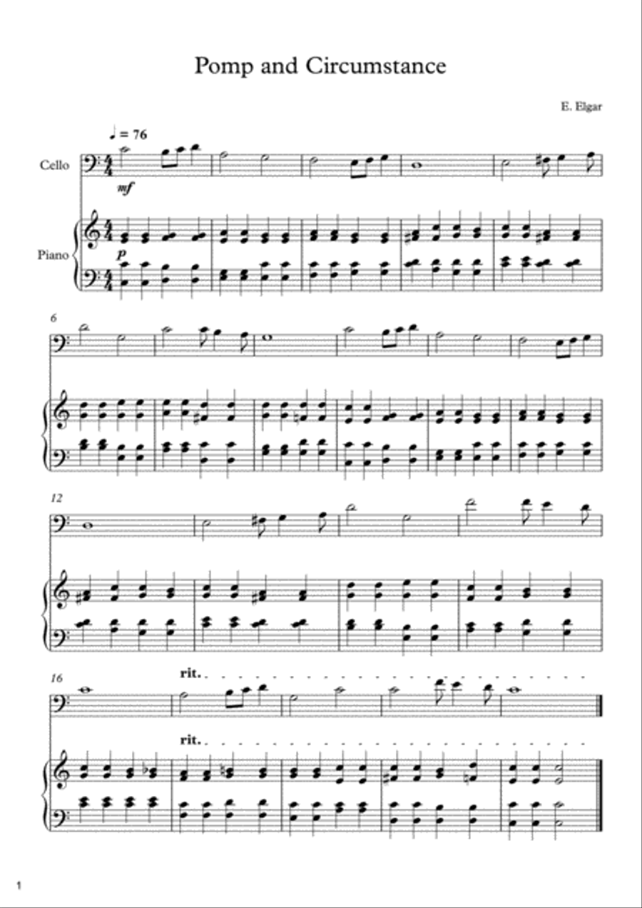10 Easy Classical Pieces For Cello & Piano Piano scores gallery preview page 2