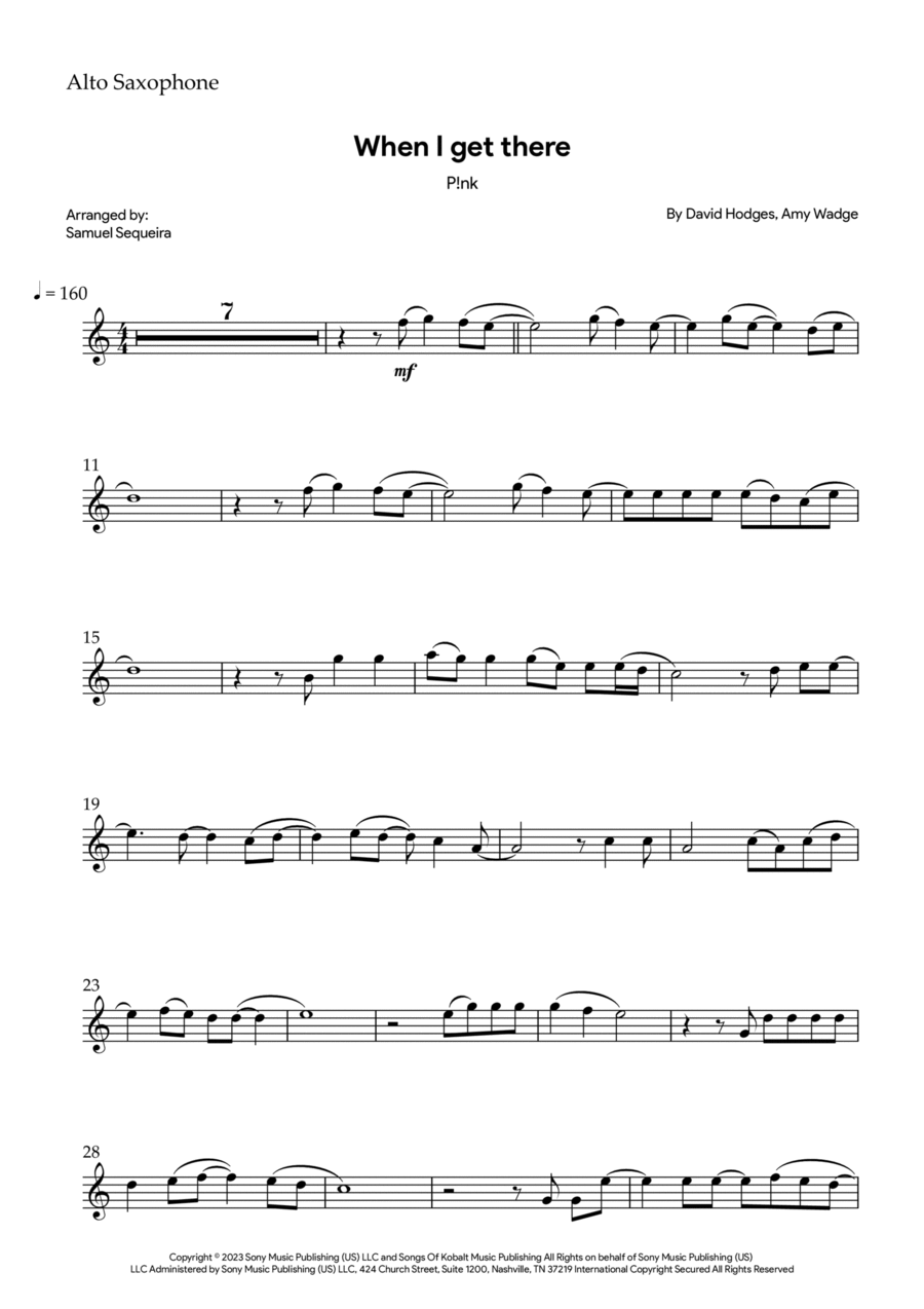 When I Get There Alto Saxophone scores gallery preview page 1