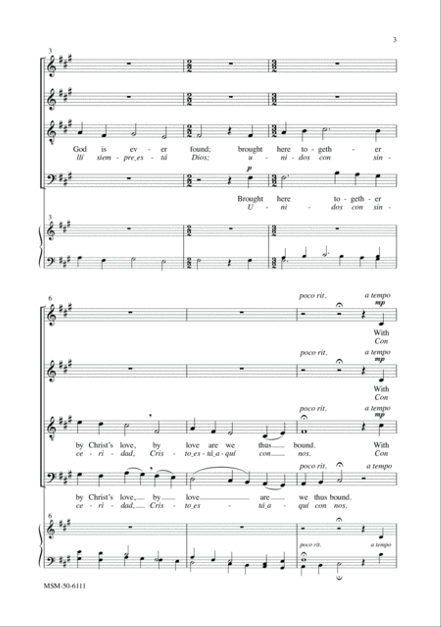 Where Charity and Love Prevail/Donde Hay Amor y Caridad Divisi scores gallery preview page 3