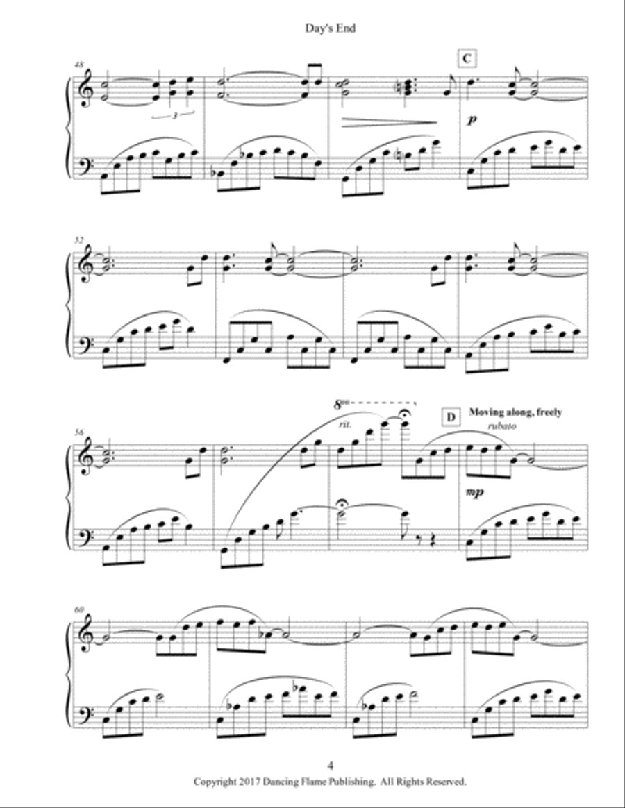 Day's End Day's End Easy Piano scores gallery preview page 4