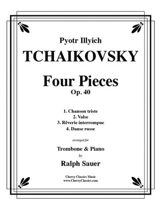 Book cover for Four Pieces Op. 40 for Trombone and Piano