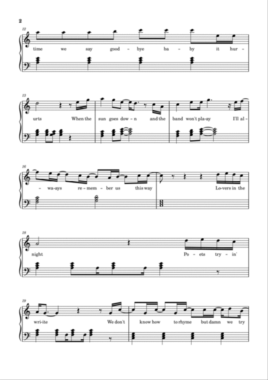 Always Remember Us This Way Piano Solo scores gallery preview page 2