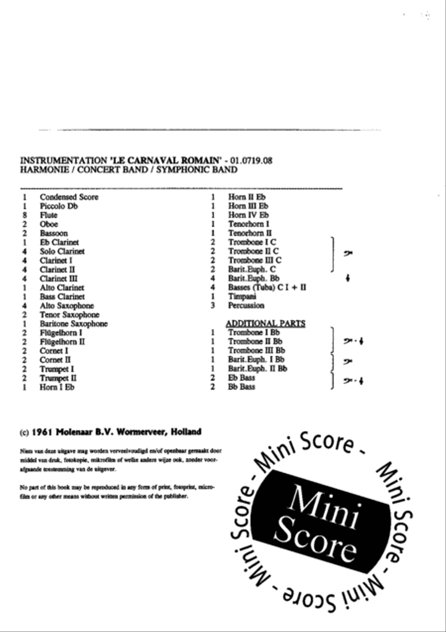Le Carnaval Romain Le Carnaval Romain Concert Band scores gallery preview page 4