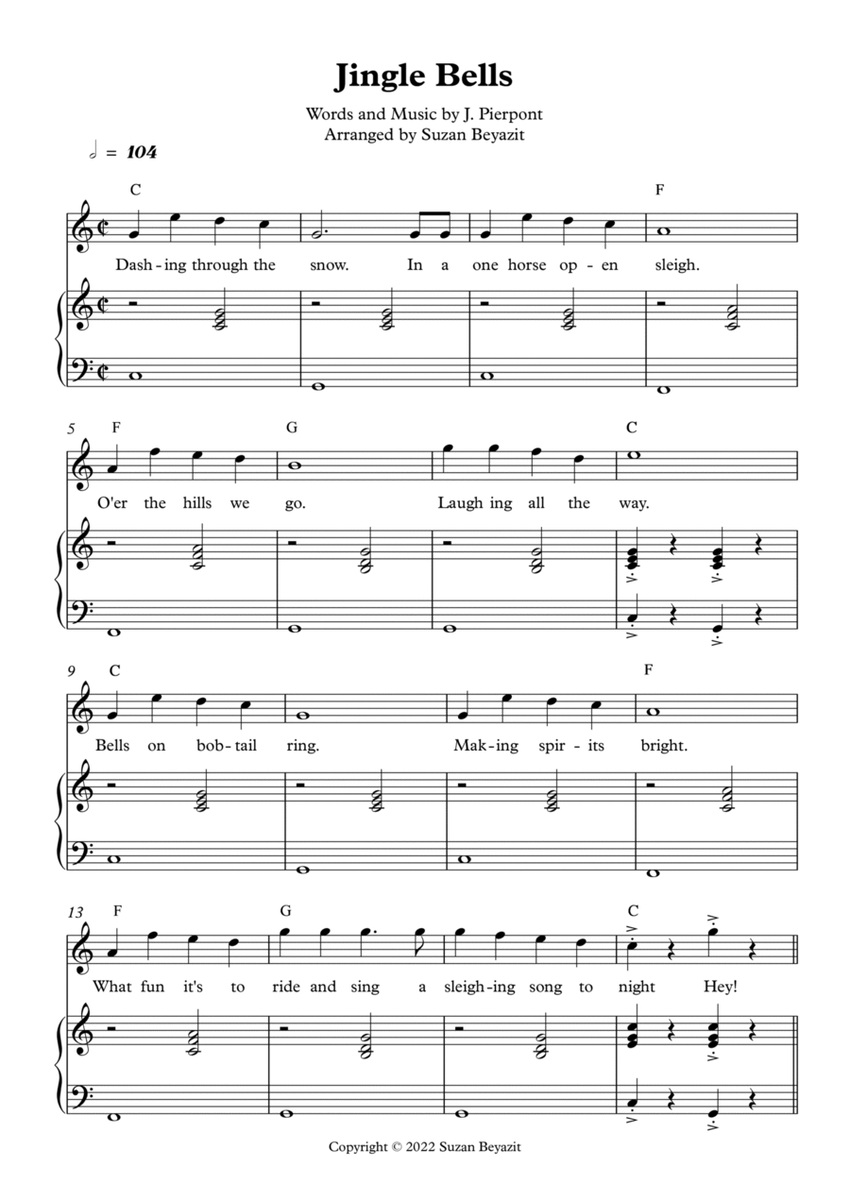 Jingle Bells - Easy Duet (Piano & Violin Duet) image number null