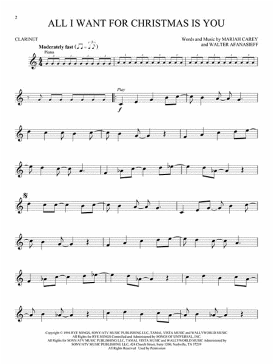 Christmas Songs for Clarinet Clarinet Solo scores gallery preview page 3