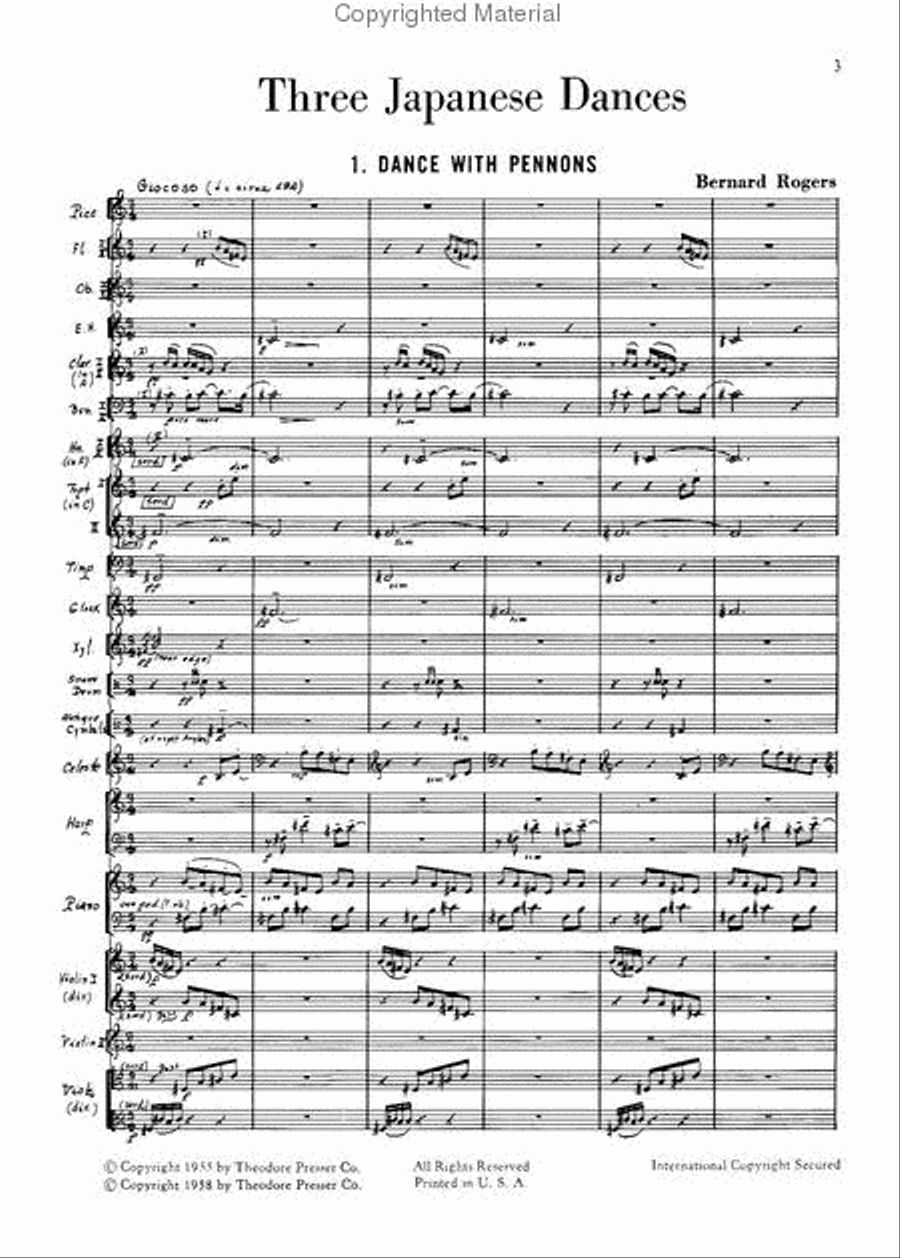 Three Japanese Dances Orchestra scores gallery preview page 2