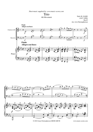 Gade - Allegro con fuoco - 4th Movement from Piano Trio - Bb Clarinet, Bassoon and Piano
