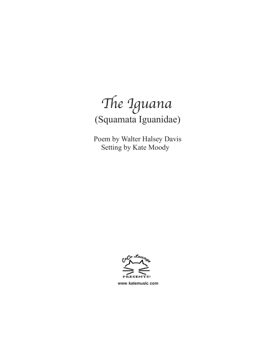 The Iguana (Squamata Iguanidae) (in Bb) Medium Voice scores gallery preview page 1