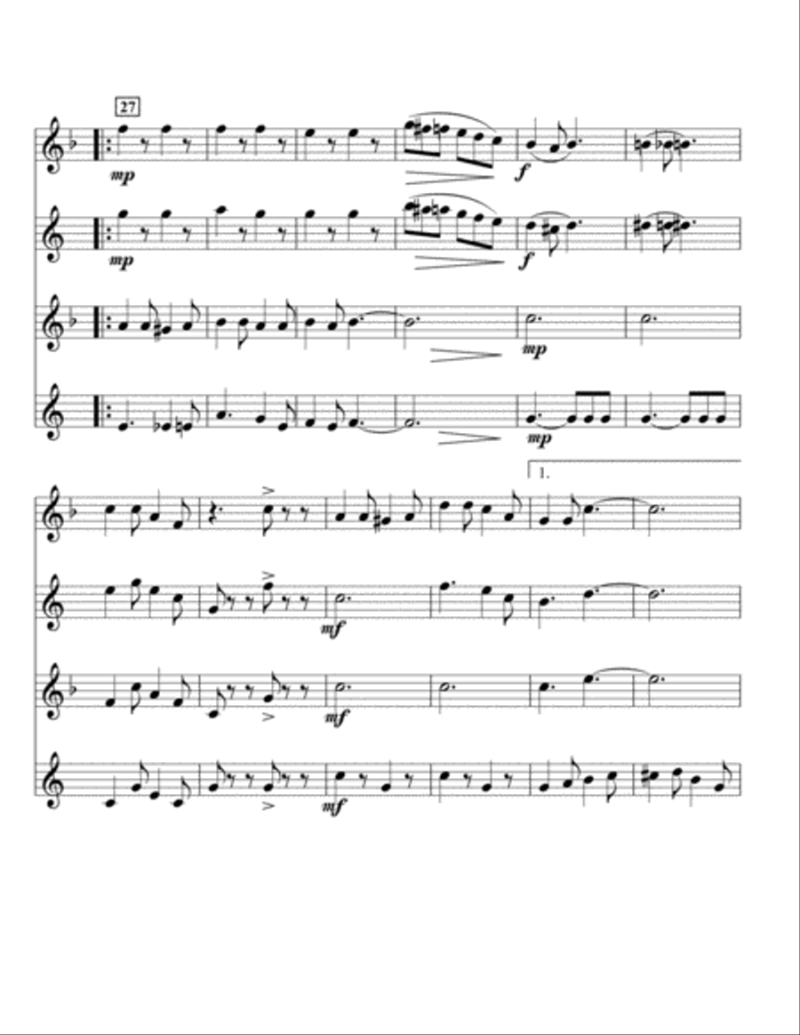 Seventy Six Trombones Woodwind Quartet scores gallery preview page 3