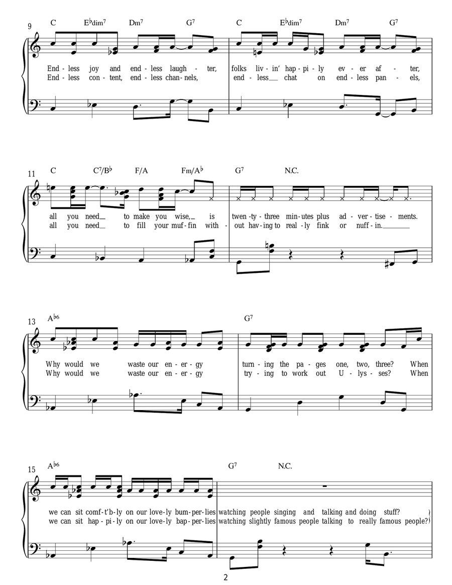 Telly ('From Matilda The Musical') Easy Piano scores gallery preview page 2