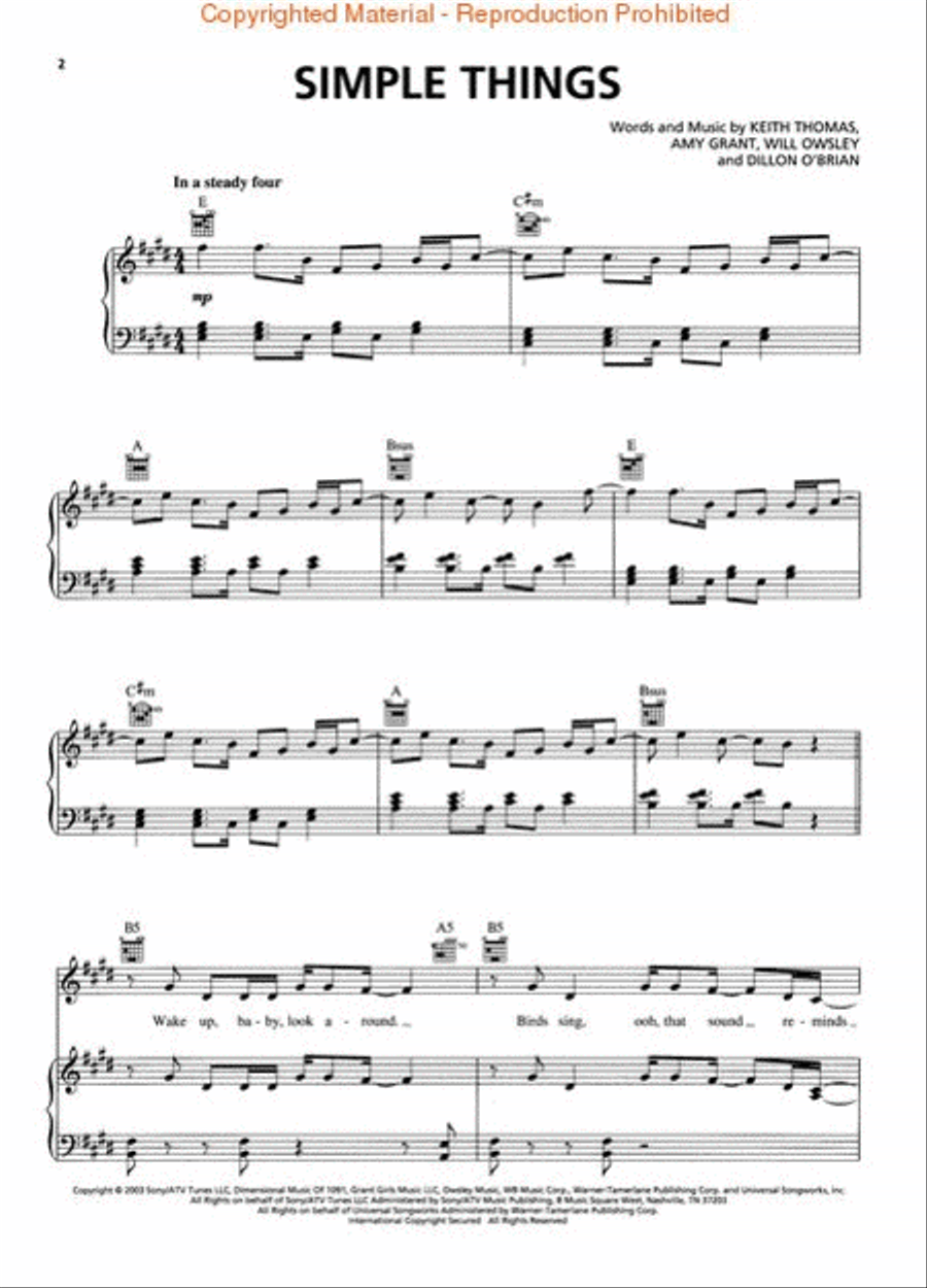 Amy Grant – Greatest Hits Piano, Vocal, Guitar scores gallery preview page 2