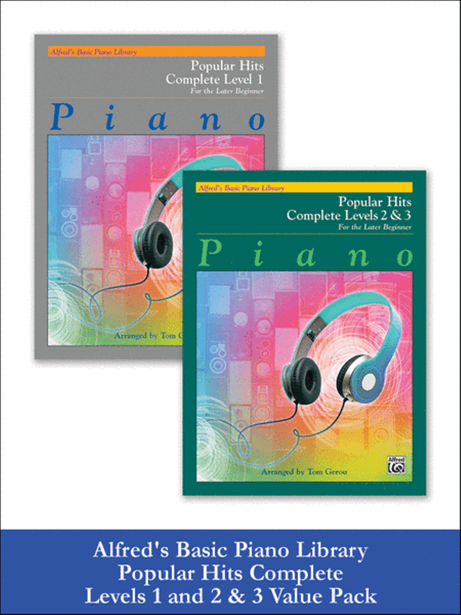 Alfred's Basic Piano Library: Popular Hits, Complete Levels 1 and 2 & 3 (Value Pack) Piano Method scores gallery preview page 1