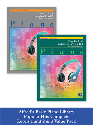 Book cover for Alfred's Basic Piano Library: Popular Hits, Complete Levels 1 and 2 & 3 (Value Pack)