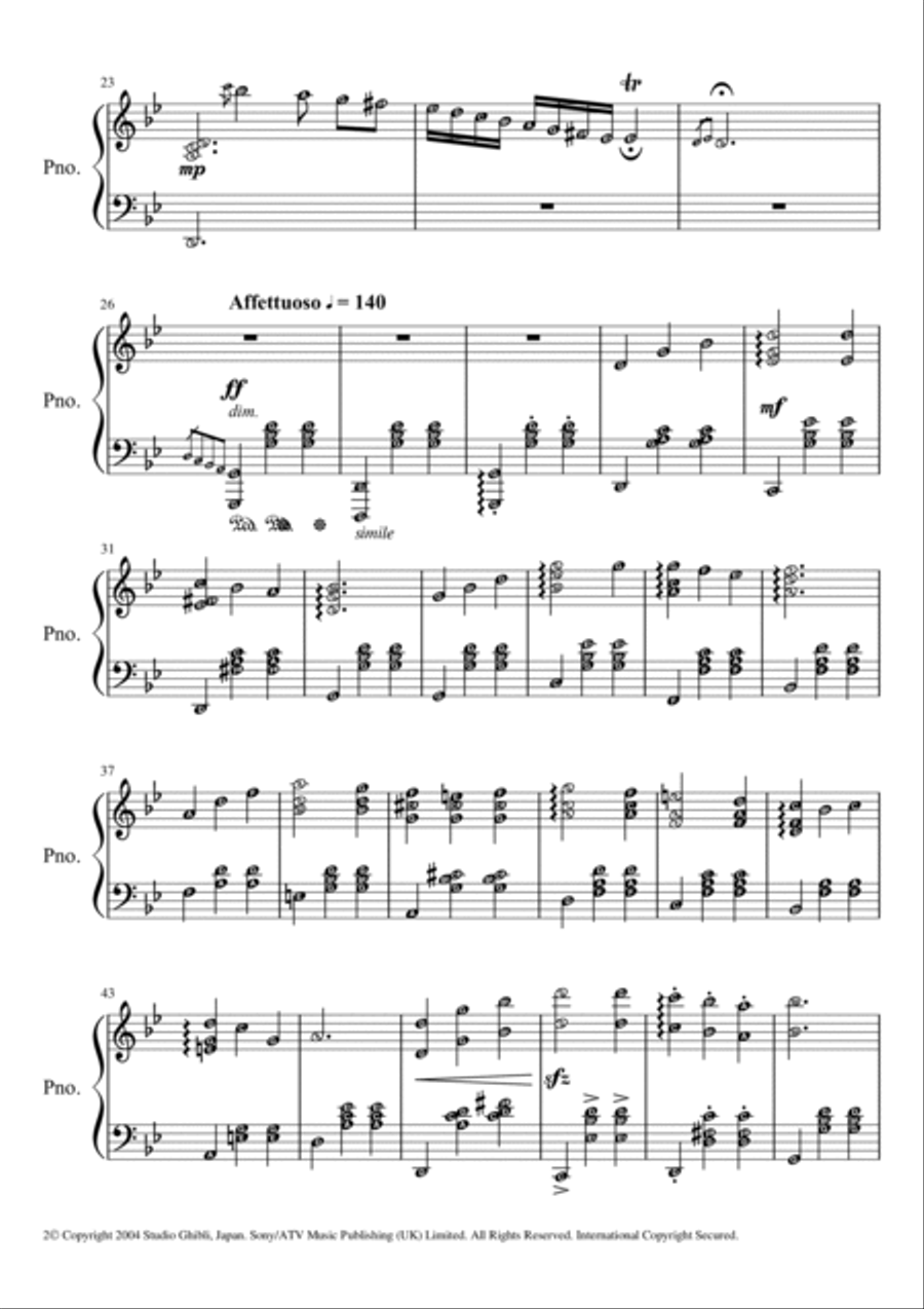 Merry-go-round Of Life Piano Solo scores gallery preview page 2