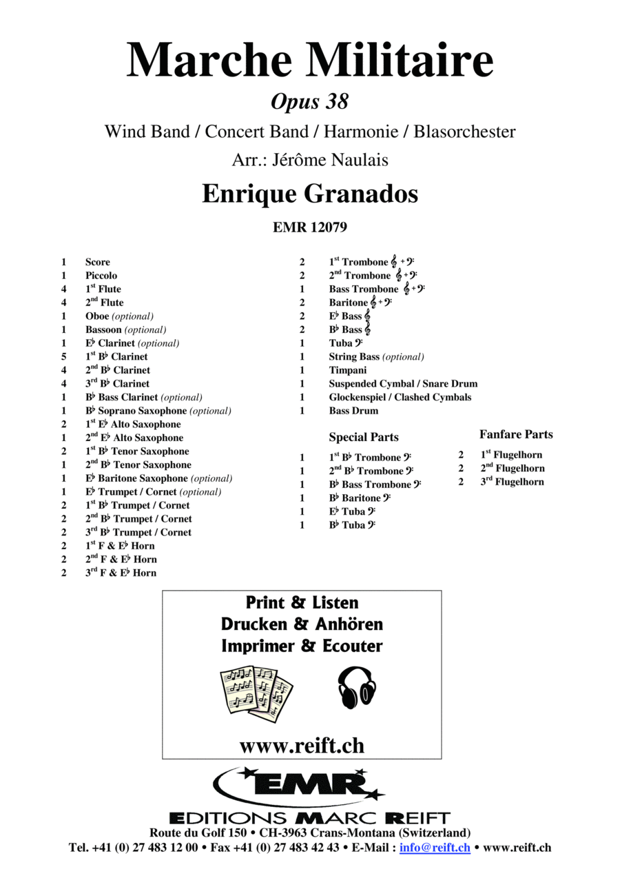 Marche Militaire Concert Band scores gallery preview page 1
