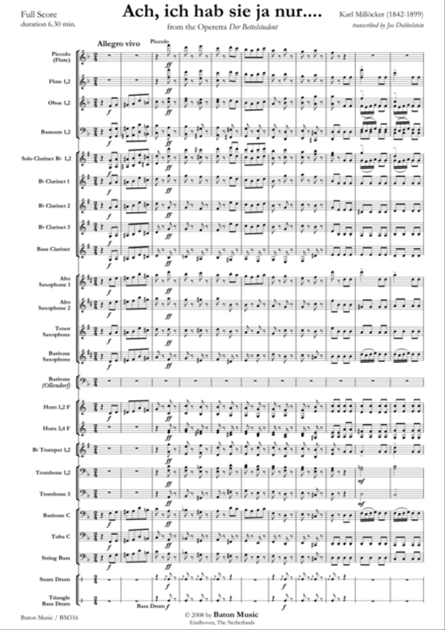 Ach, ich hab sie ja nur... Concert Band scores gallery preview page 2