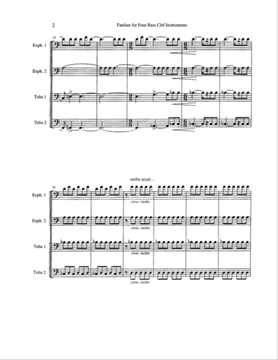 Fanfare for Four Bass Clef Instruments EETT scores gallery preview page 3