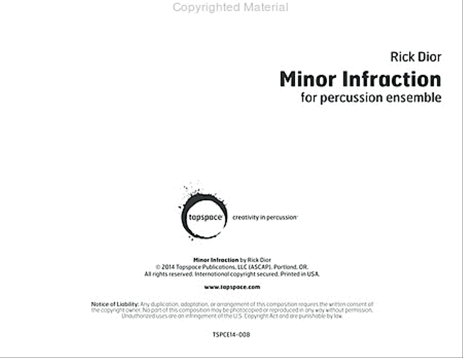 Minor Infraction Percussion Ensemble scores gallery preview page 2