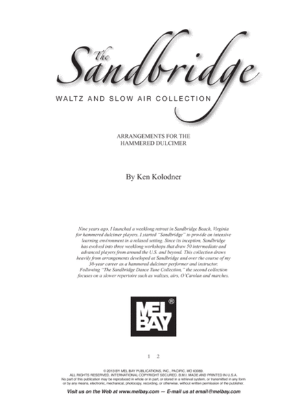 The Sandbridge Waltz and Slow Air Collection: Arranged for Hammered Dulcimer