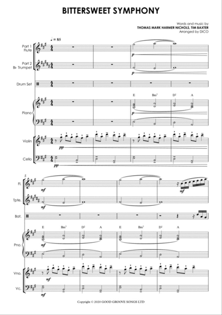Bittersweet Symphony Small Ensemble scores gallery preview page 2
