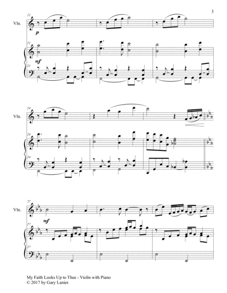 MY FAITH LOOKS UP TO THEE (Violin & Piano with Score/Part) image number null