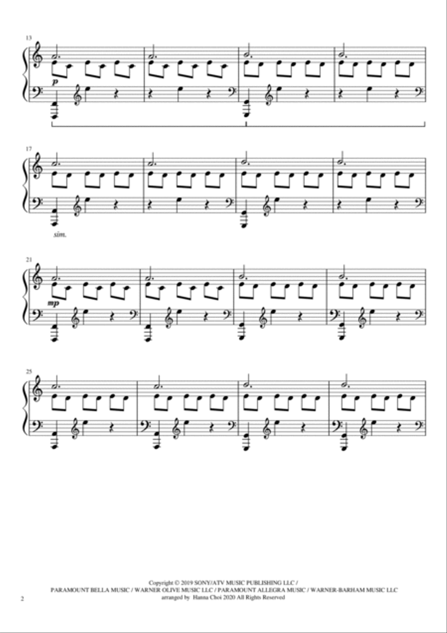 Interstellar Interstellar Piano Solo scores gallery preview page 2