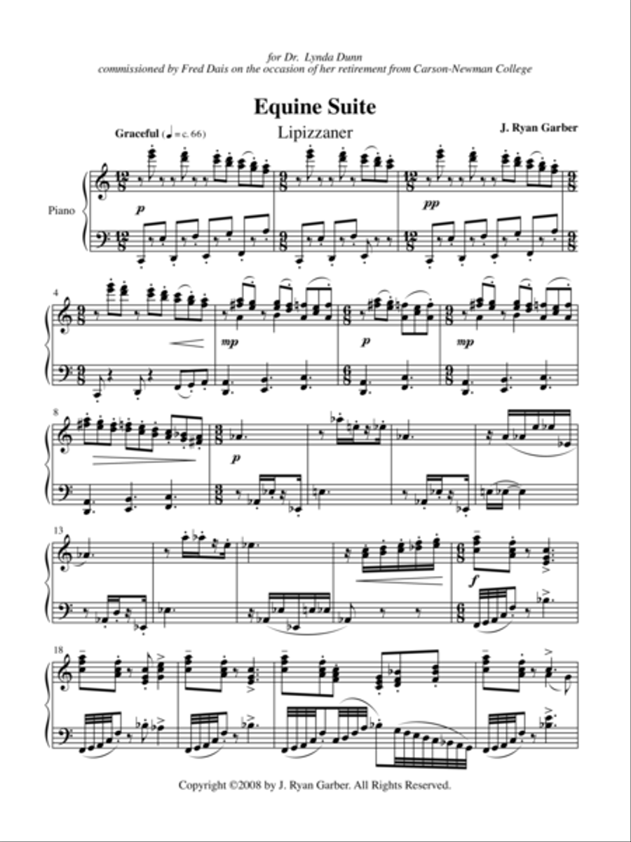 Equine Suite (for solo piano) Piano Solo scores gallery preview page 1