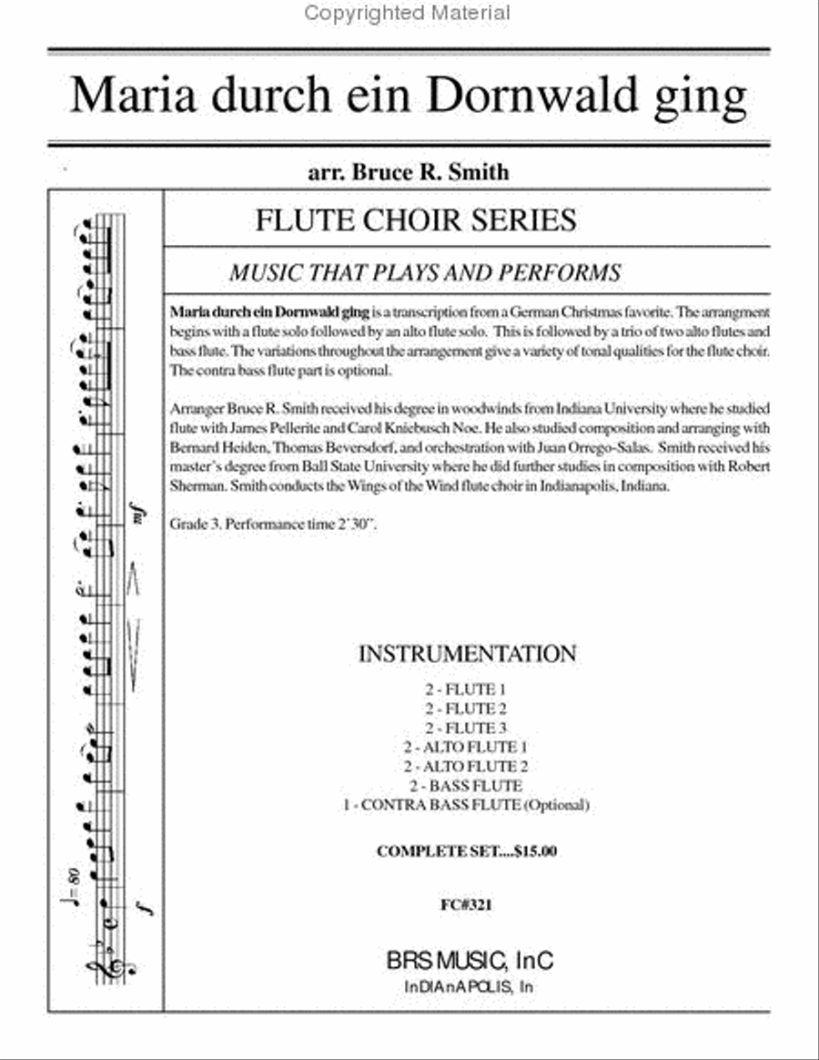 Maria durch ein Dornwald ging Flute Choir scores gallery preview page 2