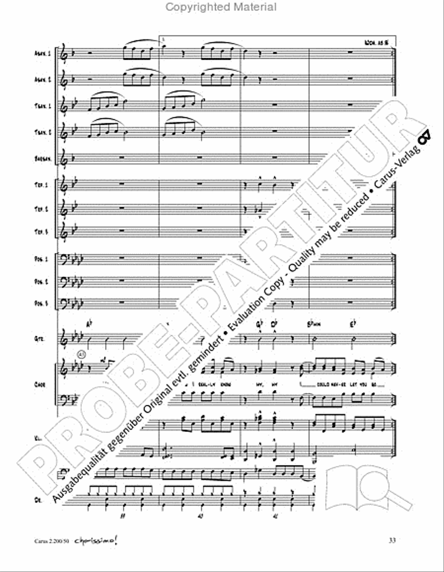 Chorissimo. Instrumentale Begleitarrangements fur Small Bigband, Vol. 3 Big Band scores gallery preview page 31
